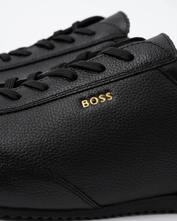 Close up of the BOSS Orange Lineor Lowp Tbwl Mens Trainers - Black 005