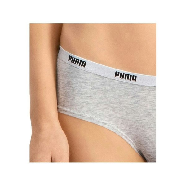 Puma 2-Pack Classic Logo Low-Rise Hipster Briefs, Grey Melange