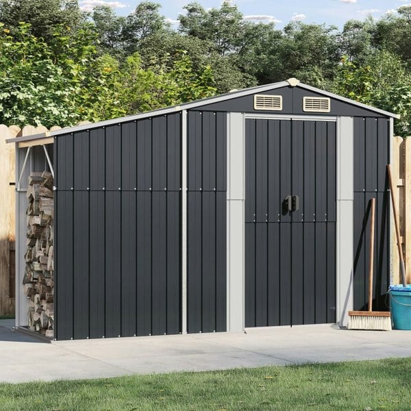 Berkfield Garden Shed Anthracite 277x93x179 cm Galvanised Steel