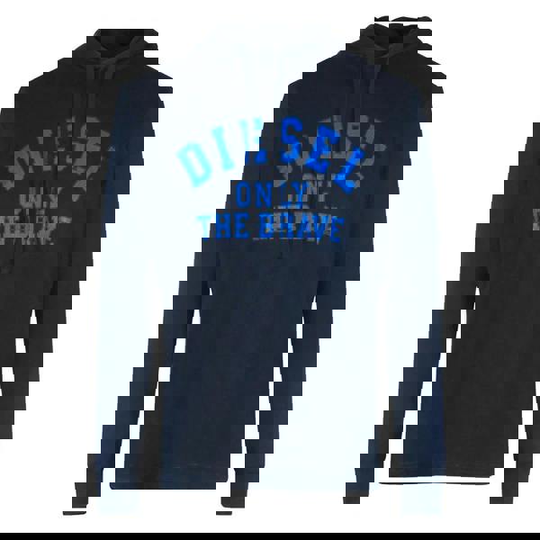 Diesel Unisex Adult The Brave Logo Hoodie - Navy Blue - 