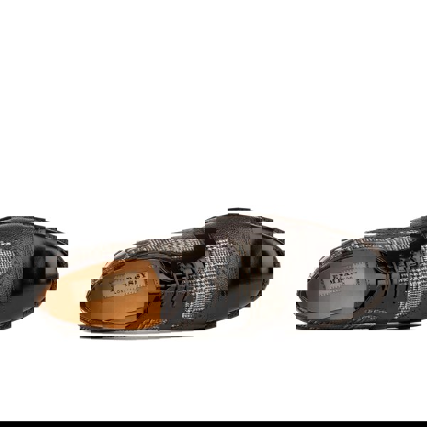 Embassy London Orlando - Brown Check - Men's toe cap leather dressy shoe with brogue details