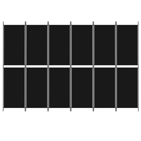 Berkfield 6-Panel Room Divider Black 300x200 cm Fabric