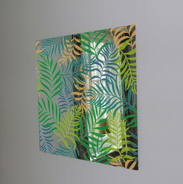 Benjamin Tate Design Green Tropical Palm Leaves (Mirror Art Print)