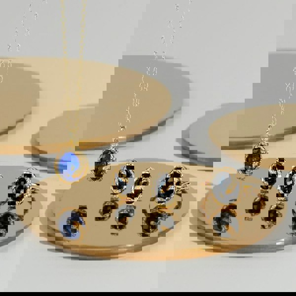 Gemondo ECFEW™ Oval Lapis Lazuli Winding Snake Pendant Necklace in Gold Plated Sterling Silver