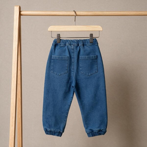 Mini Cuddles Sheep Graphic Denim Joggers (Blue)