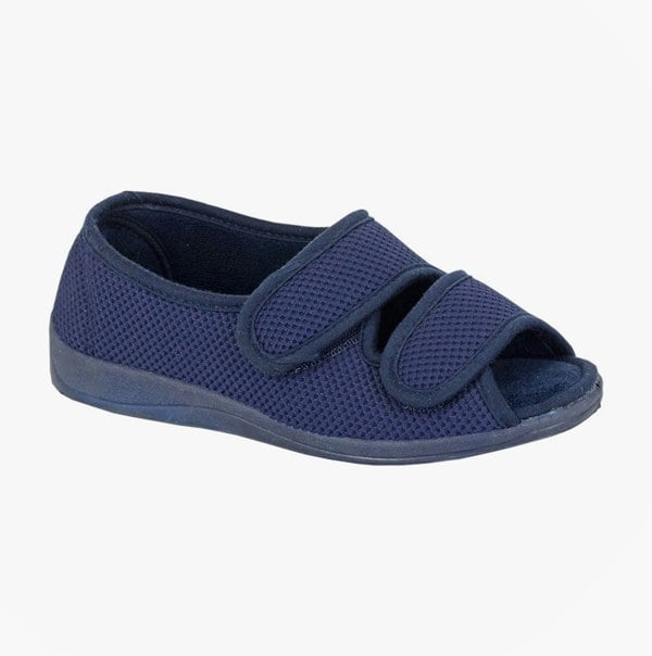 Sleepers DORA Womens Touch Fasten/Velcro Slippers Navy