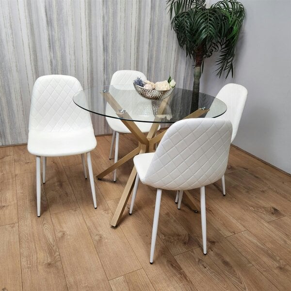 Kosy Koala Forest Round Glass Table + 4 white gem