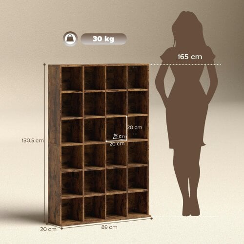 Wyld Haus Limi Wooden Rustic Brown Adjustable CD Storage Cabinet 89 x 130.5 cm
