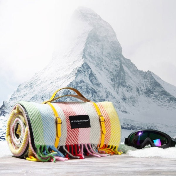 Pure new wool picnic blanket - Rainbow - Heating & Plumbing London - Picnic Blanket