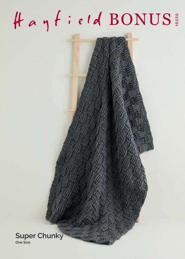 Hayfield Bonus Super Chunky Crochet Pattern 10230, Blankets One Size