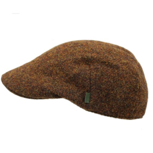 Heather Hats & Accessories Genuine Harris Tweed Wool Flat Cap, Satin Lining, Outdoor Wear, Copper
