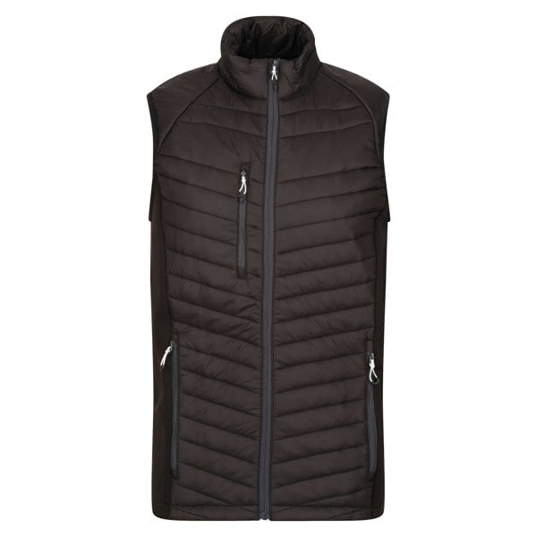 Regatta Mens Navigate Quilted Hybrid Gilet - Black/Seal Grey