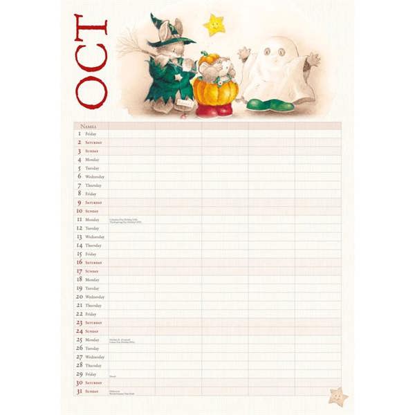 Country Companions A3 Family Planner 2027, Family Planners, Month To View, Animals, Gift