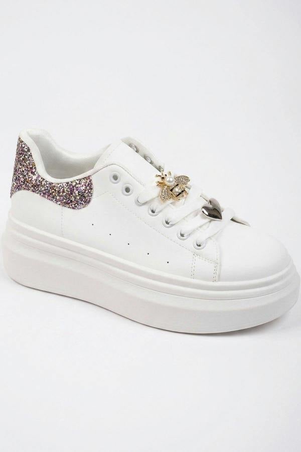 Sloane White Platform Trainers - Multi