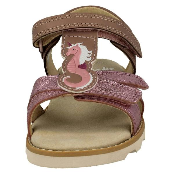 Clarks Girls Clarks Hook & Loop Sandals With Seahorse Motif Crown Brill