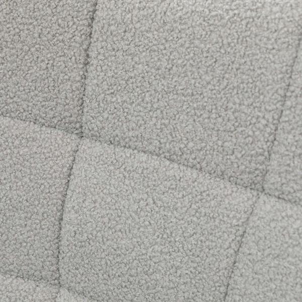 Light grey textured Berber-fleece upholstery fabric close-up with tufted square pattern