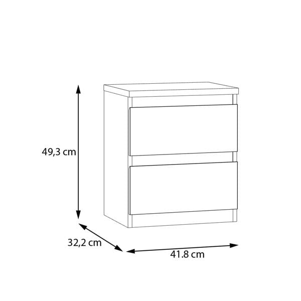 Furniture To Go Edmore 3 Drawer Bedside Table in Mauvella Oak