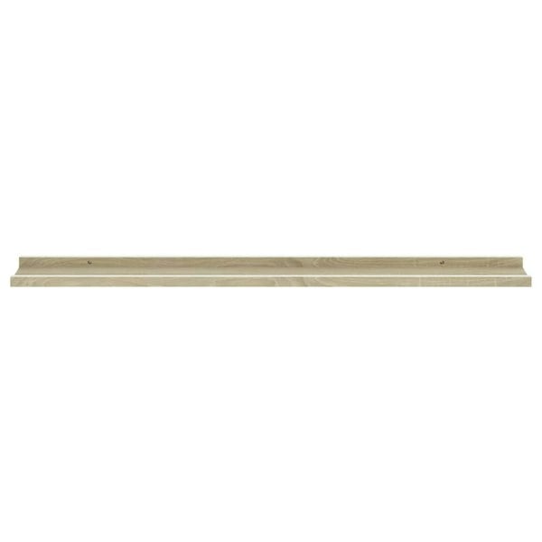 Berkfield Wall Shelves 4 pcs White and Sonoma Oak 100x9x3 cm