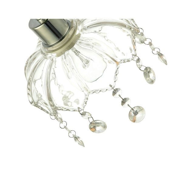 Traditional and Shabby Chic Clear Glass Easy Fit Pendant Lamp Shade Image 3