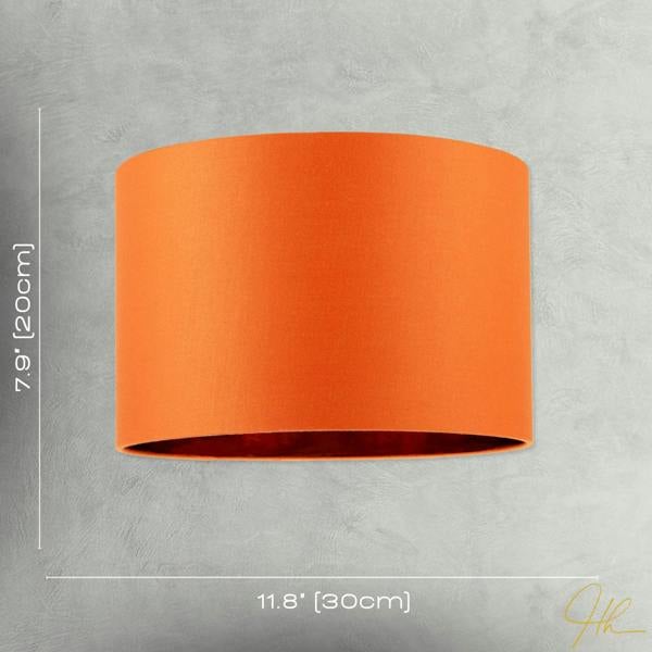 Contemporary Vivid Orange Cotton 12" Table Base or Pendant Lamp Shade Image 8