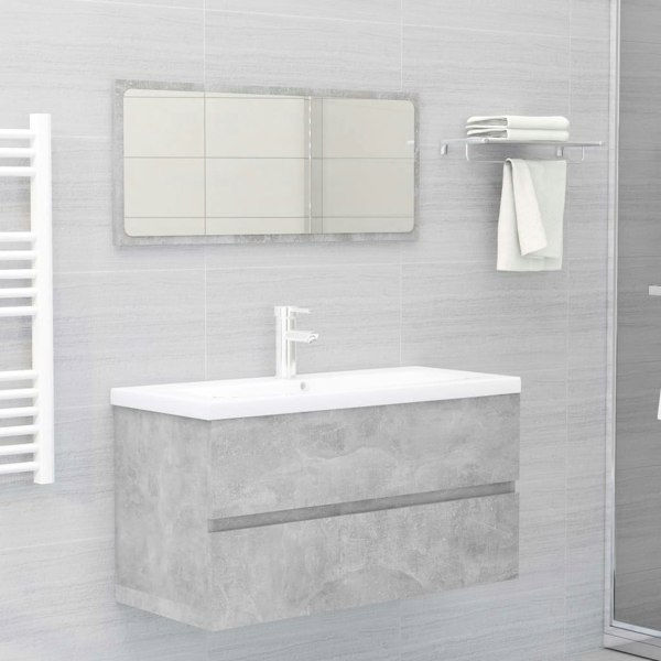 Berkfield Sink Cabinet Concrete Grey 90x38.5x45 cm Engineered Wood