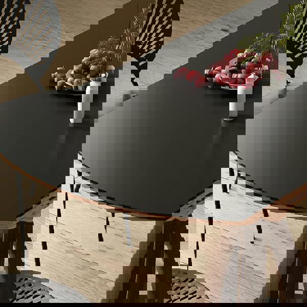 Weilai Concept Caruso Round Folding Dining Table, Sintered Stone, Black, 120CM, Clearance