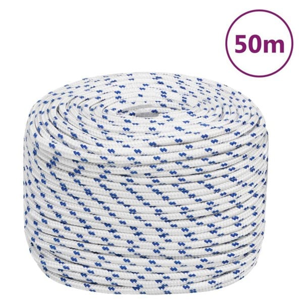 Berkfield Boat Rope White 8 mm 50 m Polypropylene