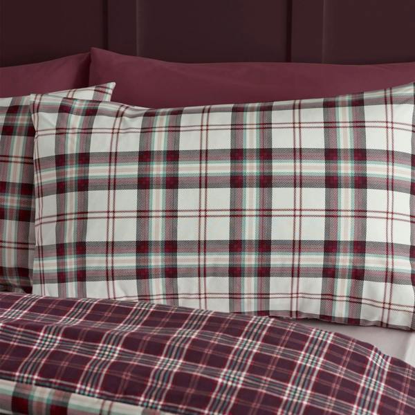 Kelso Check Plum Duvet Cover Set