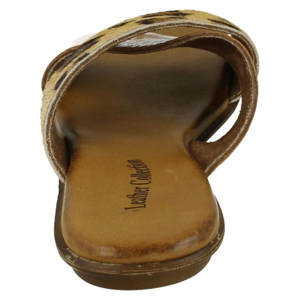 Leather Collection Ladies Leather Collection X Strap Vamp Sandals