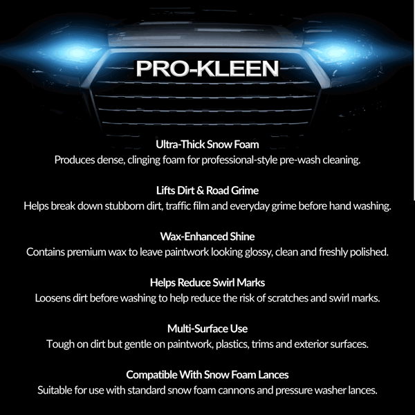 ProKleen Pro-Kleen Heavy Duty Snow Foam Shampoo Super Thick Foam for Large Vehicles and Cars (10 Litres)