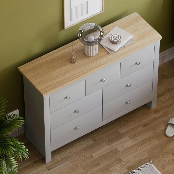 Vida Designs Arlington 4+3 Drawer Chest, Grey