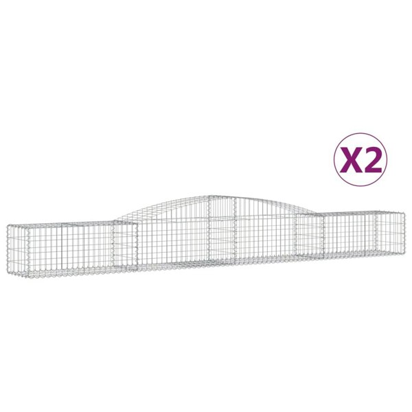 Berkfield Arched Gabion Baskets 2 pcs 400x50x40/60 cm Galvanised Iron