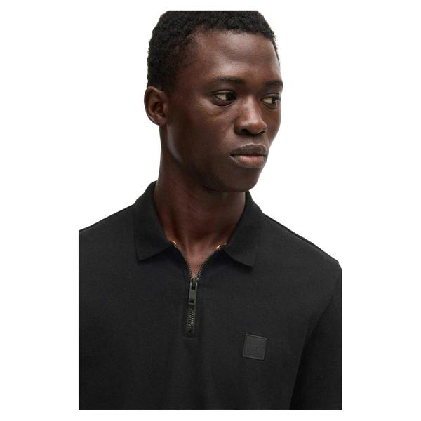 Boss Mens Cotton Pique Polo Shirt - Black - 