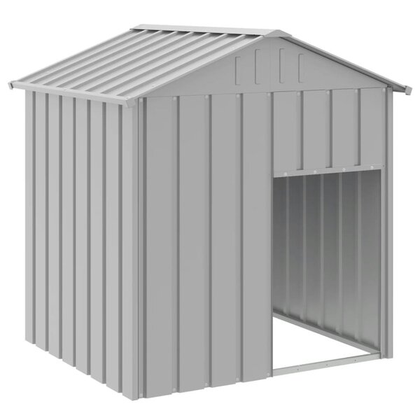 Berkfield Dog House with Roof Light Grey 117x103x123 cm Galvanised Steel