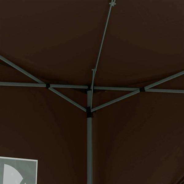 Coffee gazebo canopy underside with metal support frame