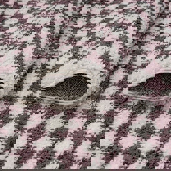 Moodi Shaggy Purple Rug, tartana design, Easy maintenance | THE RUGS