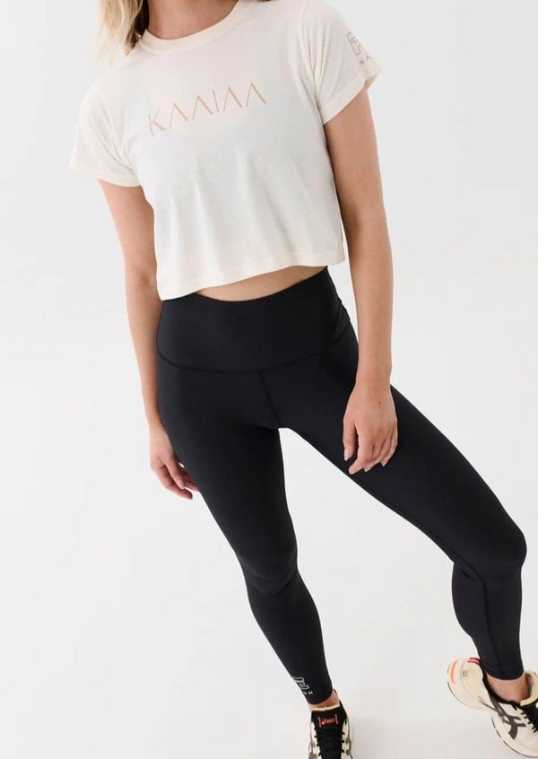P.E Nation PE Nation Womens Kaaiaa X P.E Nation Organic Cotton Crop Tee in Cream