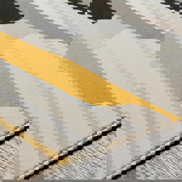 Livabliss City-Modern Orange Yellow Grey Graphic Rug