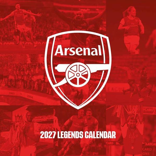 Arsenal FC Legends Calendar 2027, Wall Calendars, Month To View, Sports, Gift