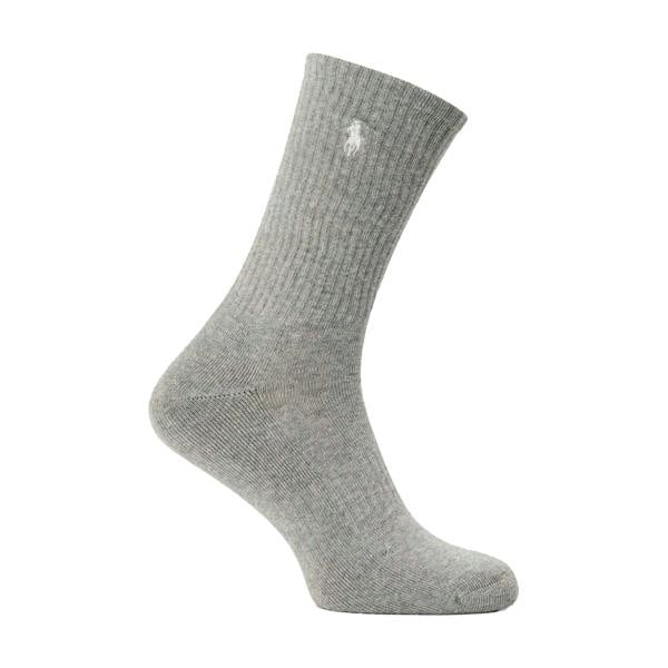 Ralph Lauren Mens Crew Socks (Pack of 3) - Grey - 