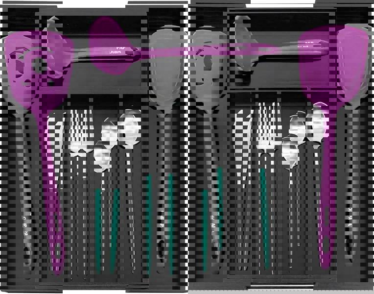 MANTRARAJ Bamboo Cutlery Drawer Organiser 5-7 Compartment Expandable Cutlery Tray Utensil Holder