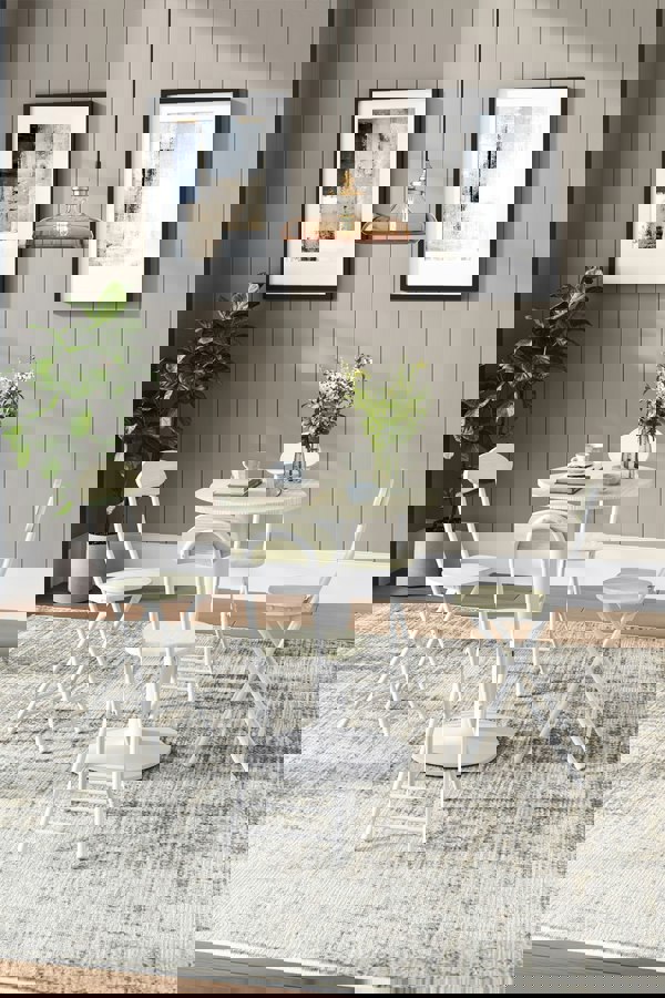 Living and Home 5pcs Round Table and 4 Chairs Set Bistro Coffee Table Dining Set Furniture