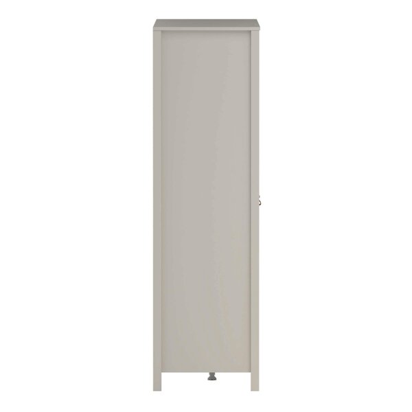 Wyld Haus Wildberry Cashmere Wooden Mirror Wardrobe with 3 Doors 2 Drawers Leather Handles