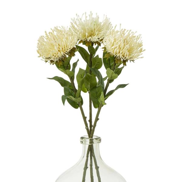 Wyld Haus Set of 3 Artificial Flowers Cream Protea Lorea Stems