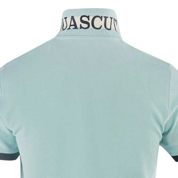 Aquascutum Branded Collar Polo Shirt - Light Blue