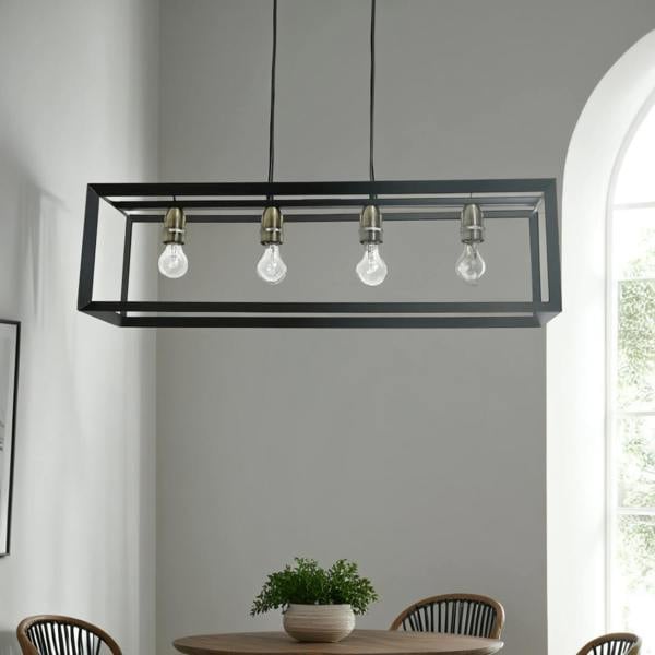 Pagazzi Lighting Sully 4 Light Matte Black Ceiling Pendant Bar