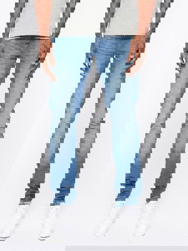 Crosshatch Farrowed Stretch Denim Jeans Stone Wash