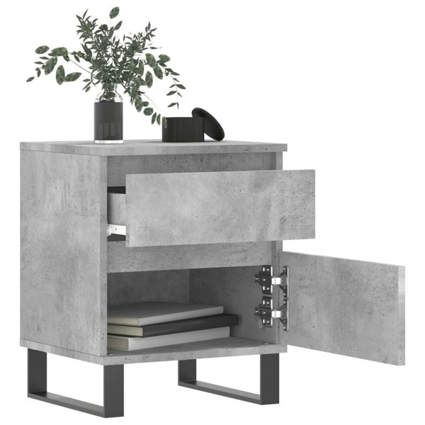 Berkfield Bedside Cabinet Concrete Grey 40x35x50 cm Engineered Wood