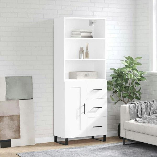 Berkfield Highboard White 69.5x34x180 cm Engineered Wood