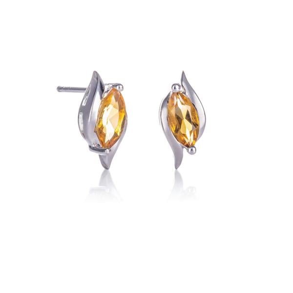 namana 925 Sterling Silver Citrine Marquise Stud Earrings